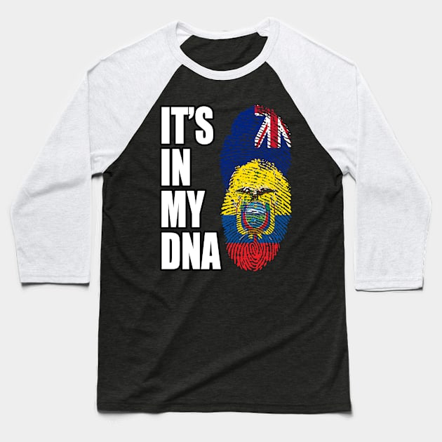 Ecuadorian And Virgin Islander Mix DNA Flag Heritage Baseball T-Shirt by Just Rep It!!